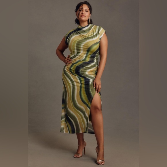 The Maya Ruched Cowl-Neck Dress: Mesh Edition by Anthropologie - Picture 2 of 7